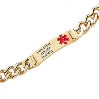 Men's Stainless Steel Medical Alert Engraved ID Bracelet