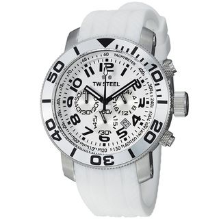 TW Steel Men's TW94 'Grandeur Dive' White Dial Chronograph Strap Watch TW Steel Men's More Brands Watches
