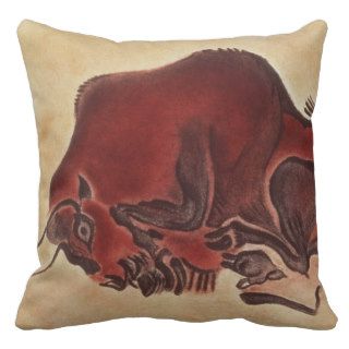 Rock painting of a bison, late Magdalenian Pillow