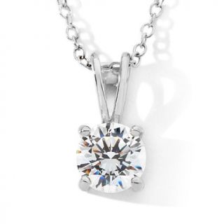 Absolute 14K Gold Round Solitaire Pendant, 18 In Chain   1ct