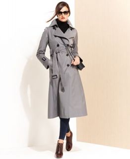 DKNY Petite Hooded Long Trench Raincoat   Coats   Women