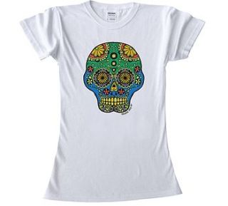 colour in skull t shirt by pink pineapple