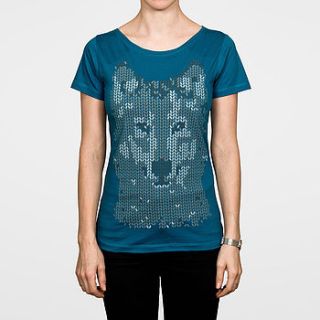 mosaic wolf women's t shirt by monster threads