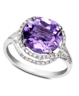 10k Gold Cushion Cut Amethyst (1 ct. t.w.) & Diamond Ring (1/10 ct. t.w.)   Rings   Jewelry & Watches