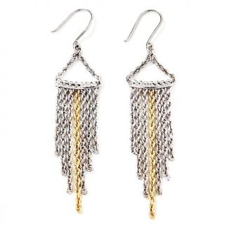 Michael Anthony Jewelry® Rope Waterfall Sterling Silver and 10K Drop Earri