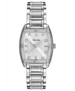 Bulova Womens Chronograph Diamond Accent Stainless Steel Bracelet Watch 31mm 96R163   Watches   Jewelry & Watches