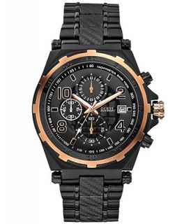 GUESS Watch, Mens Chronograph Black Ion Plated Bracelet 44mm U0243G2   Watches   Jewelry & Watches