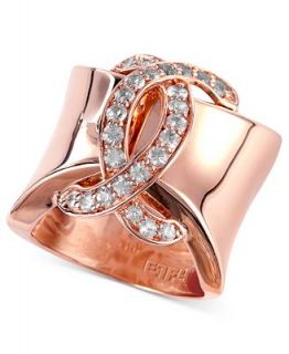 Balissima by EFFY Final Call White Sapphire Crisscross Ring (9/10 ct. t.w.) in 18k Rose Gold Plate   Rings   Jewelry & Watches