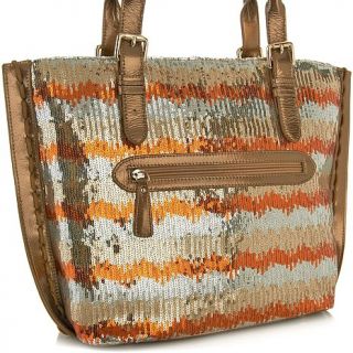 Sharif Sequin Tote with Front Pocket Crossbody