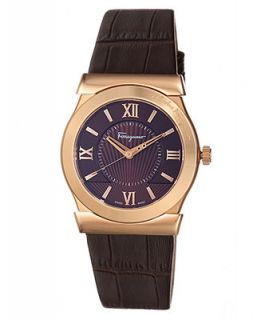 Ferragamo Watch, Womens Swiss Vega Brown Calfskin Leather Strap 38mm F74MBQ5033 SB25   Watches   Jewelry & Watches