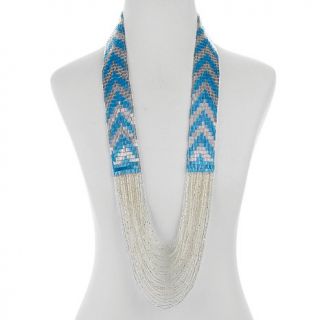 Himalayan Gems™ Chevron Pattern Embroidered Bead Necklace