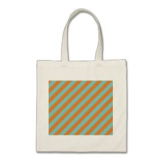 Fun Blue and Orange Diagonal Stripes Pattern Bag