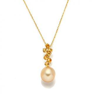 Tara Pearls 14K Gold 10 11mm Cultured South Sea Pearl and .73ct Citrine Pendant
