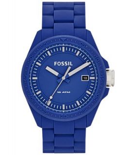 Fossil Mens Decker Blue Silicone Strap Watch 44mm AM4517   Watches   Jewelry & Watches