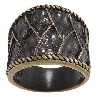 City Style Antique Brass Burnished Metal Band City Style Fashion Rings