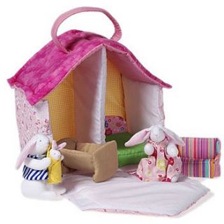 fabric bunny doll's house by alphabet gifts & interiors