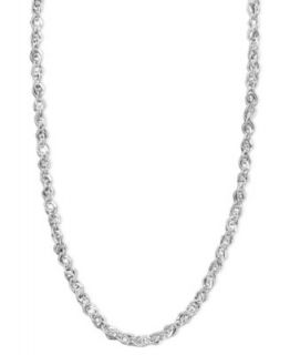 14k White Gold Necklace, 16 Diamond Cut Wheat Chain   Necklaces   Jewelry & Watches