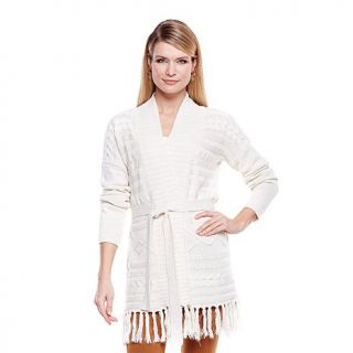 Cozy Chic by Jamie Gries Metallic Novelty Fringe Sweater