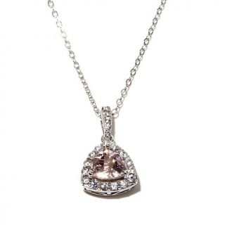 Victoria Wieck .9ct Peach Morganite and White Zircon 14K Pendant with 18" Chain