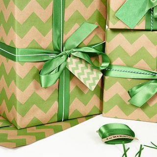 green chevron brown christmas wrapping paper by sophia victoria joy
