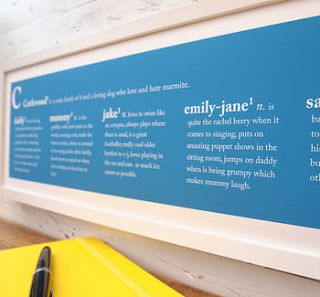 personalised family definition print by coconutgrass