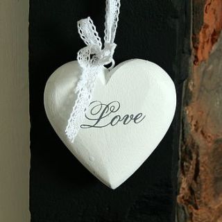 wooden white love heart by raffique