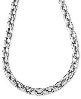 Mens Stainless Steel Necklace, 24 Square Link   Necklaces   Jewelry & Watches