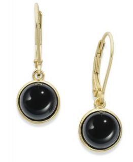 10k Gold Earrings, Onyx Leverback Earrings (2 9/10 ct. t.w.)   Earrings   Jewelry & Watches