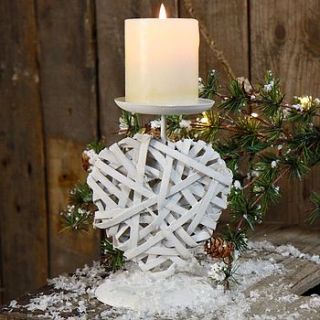 white willow heart candle holder by lisa angel homeware and gifts