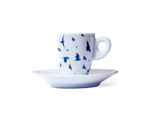 navy birds espresso cup and saucer set by kate moby