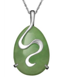 Sterling Silver Necklace, Jade Swirl Overlay Pendant   Necklaces   Jewelry & Watches