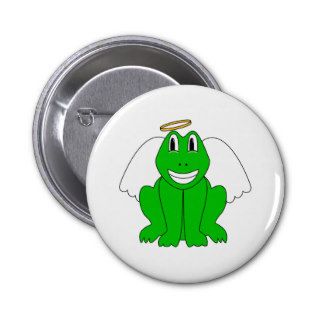 Silly Smiling Frog Angel Pin