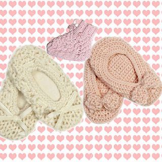 baby girl & little girl knitted slippers by olivia sticks with layla