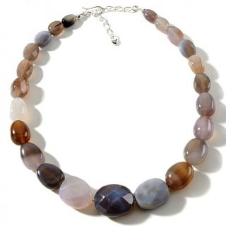 Jay King Gray Natural Agate Sterling Silver 18 1/4" Beaded Necklace