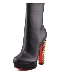 Christian Louboutin Taclou Spiked Heel Red Sole Bootie, Black