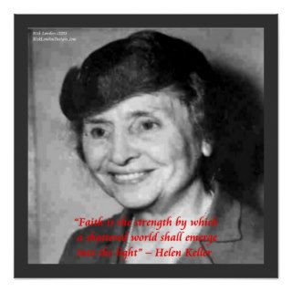 Helen Keller Faith Wisdom Quote Poster Poster