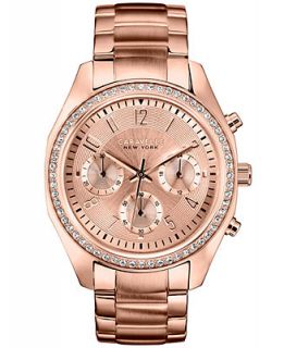 Caravelle New York by Bulova Womens Chronograph Rose Gold Tone Stainless Steel Bracelet Watch 36mm 44L117   Watches   Jewelry & Watches