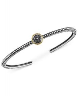 Balissima by EFFY Black Diamond Bangle (1/4 ct. t.w.) in Sterling Silver and 18k Gold   Bracelets   Jewelry & Watches