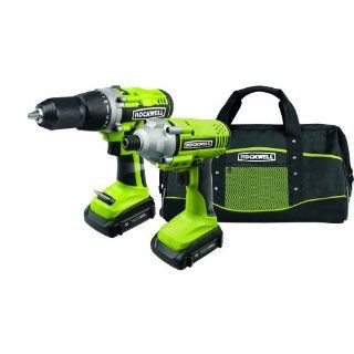 Rockwell RK1801K2 18 Volt Lithiumtech Cordless Drill and Impact Driver Combo Kit   Power Tool Combo Packs  
