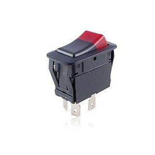 NTE 54 231W On None Off Lighted Rocker 20A, 125VAC SPST Red, 12V LED Waterproof Switch   Wall Light Switches  