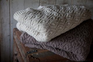 lace knitted throw by nkuku