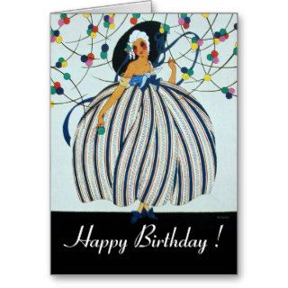 WHIMSICAL YOUNG GIRL / Happy Birthday Card