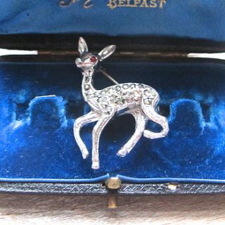 vintage marcasite deer brooch by ava mae designs