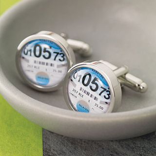 personalised tax disc cufflinks by me and my car