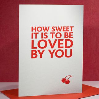 'how sweet' letterpress valentine's card by yield ink
