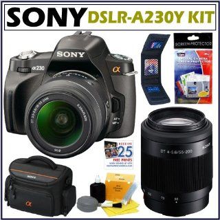 Sony DSLR Alpha DSLR A230Y 10.2MP Digital SLR Camera With 18 55 & 55 200 Lens Digital Slr Camera Bundles  Camera & Photo