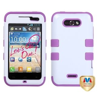 BasAcc White/ Electric Purple TUFF Hybrid Case for LG MS770 Motion 4G BasAcc Cases & Holders