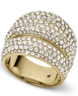 Michael Kors Ring, Silver Tone Pave and Baguette Criss Cross Band Ring   Fashion Jewelry   Jewelry & Watches