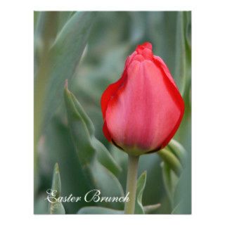 Red Tulip Easter Brunch Invitations