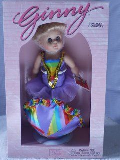 Vogue GINNY TIGHTROPE WALKER in Lavender Tuttu with Rainbow Satin Insert Trimmed with Gold Sequins and Matching Umbrella with Frills Toys & Games